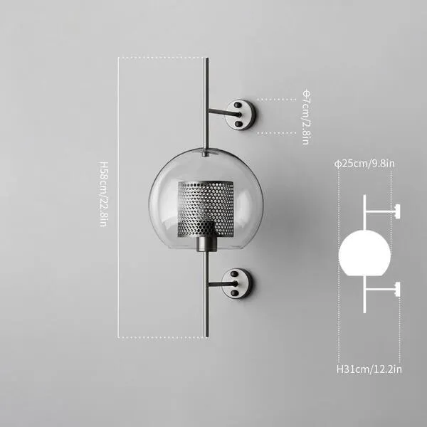 Vintage Glazen Wandlamp Woonkamer Industrieel HL50