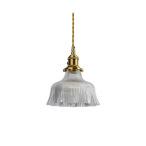 Antiek helder geribbeld glas Slaapkamer keuken hanglamp HL48