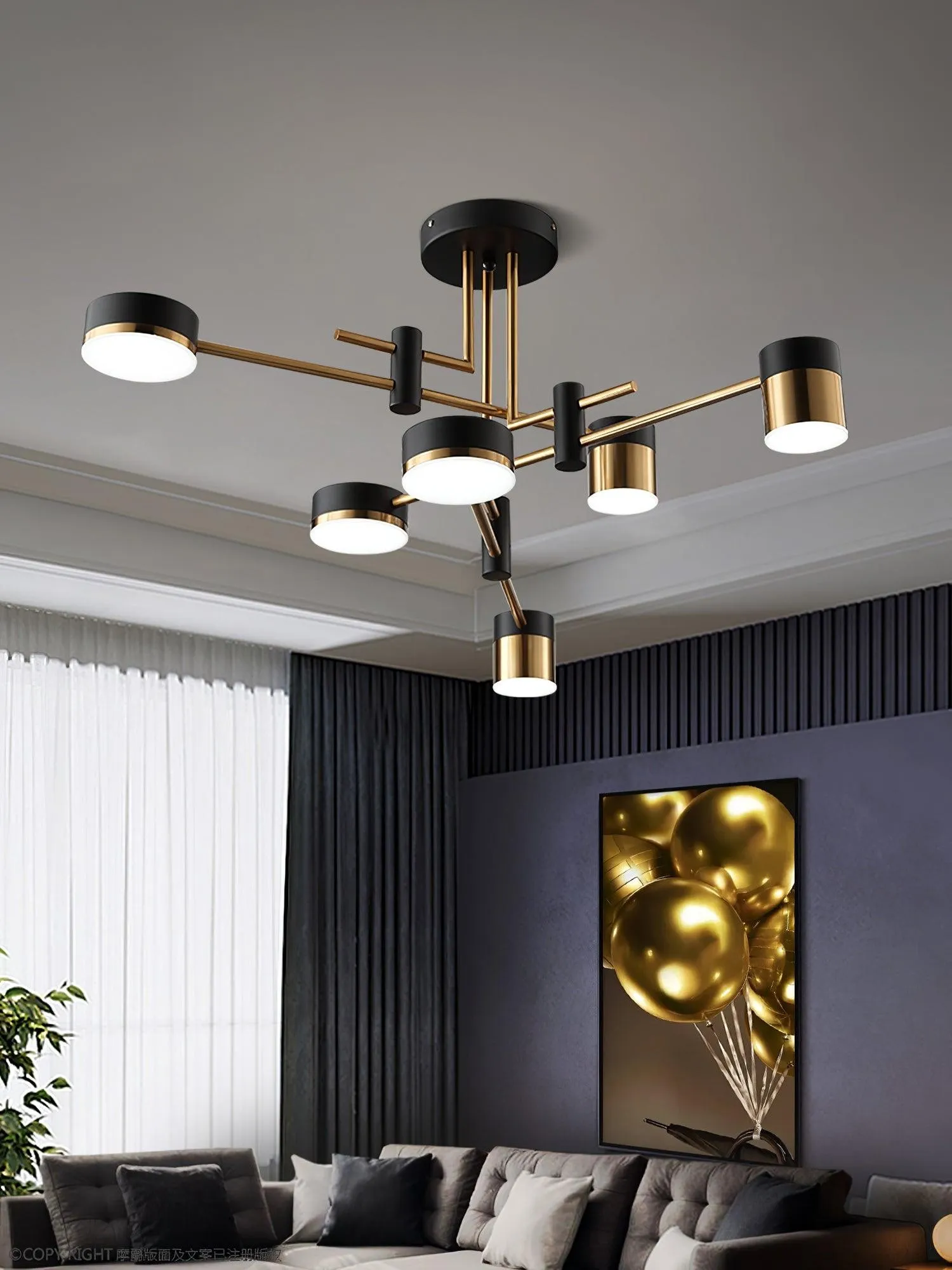 Luxe Spider Sputnik Design Metalen Schijf Plafondlamp HL1090