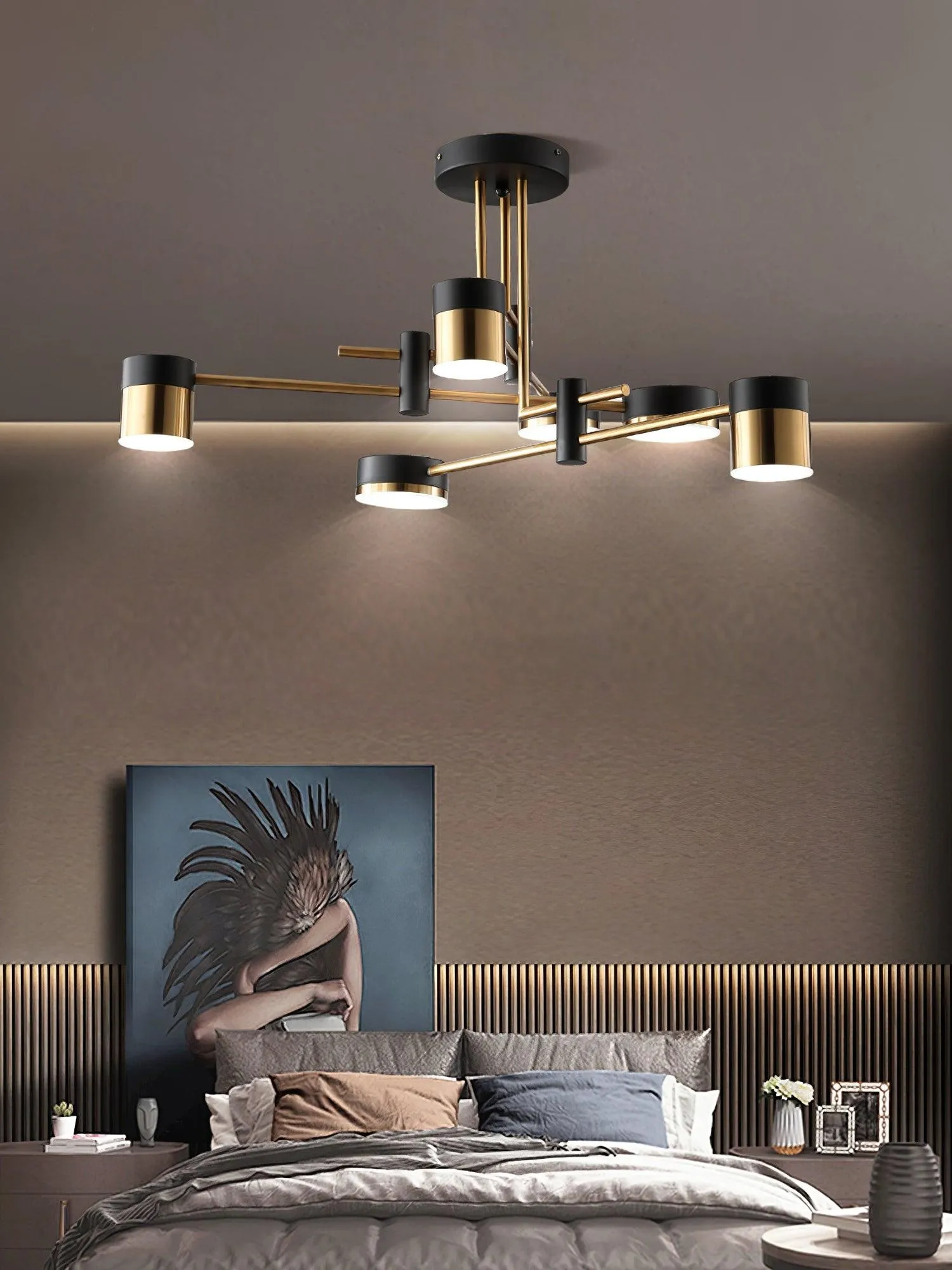 Luxe Spider Sputnik Design Metalen Schijf Plafondlamp HL1090