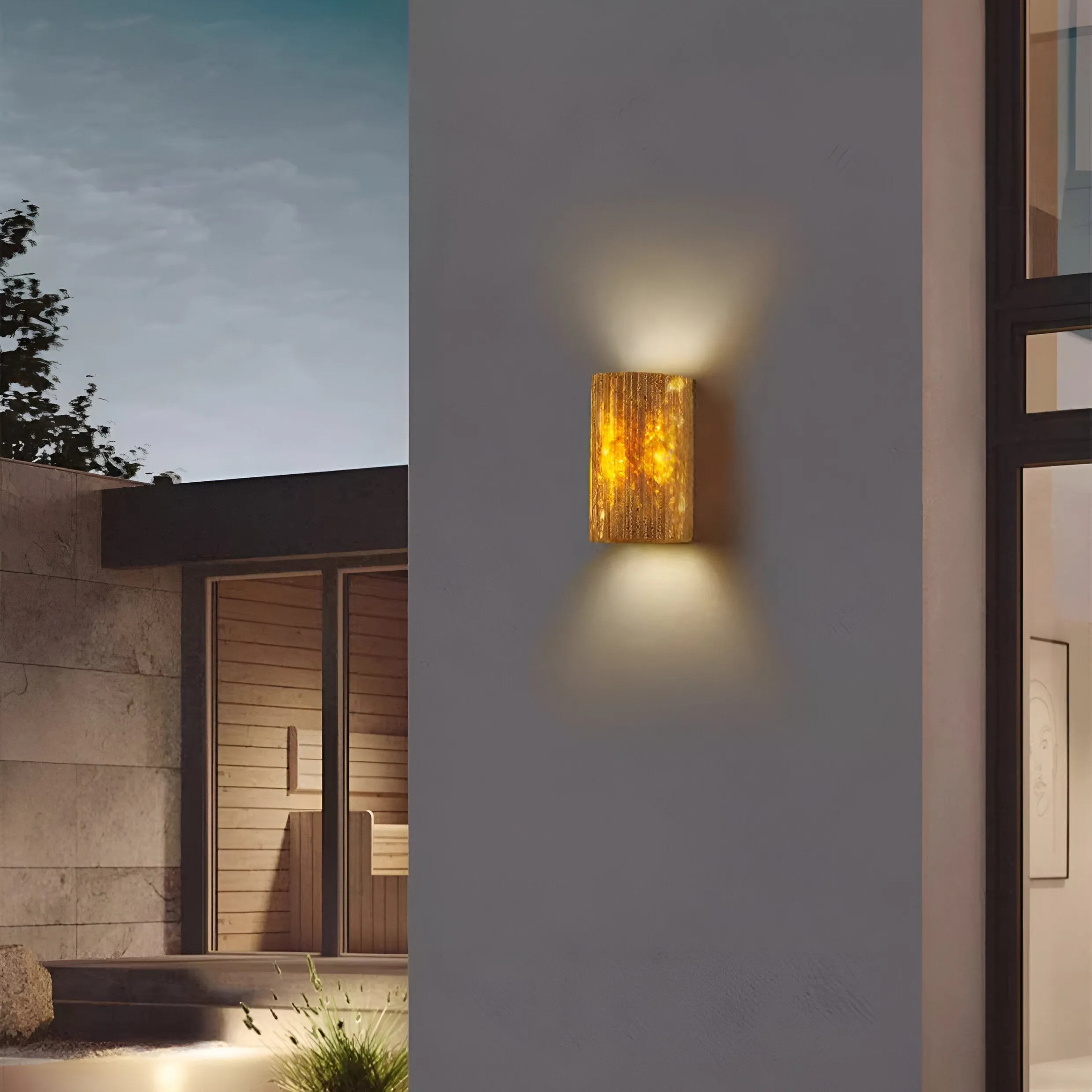 Solaro Travertine Tuin Buiten Wandlamp HL1282