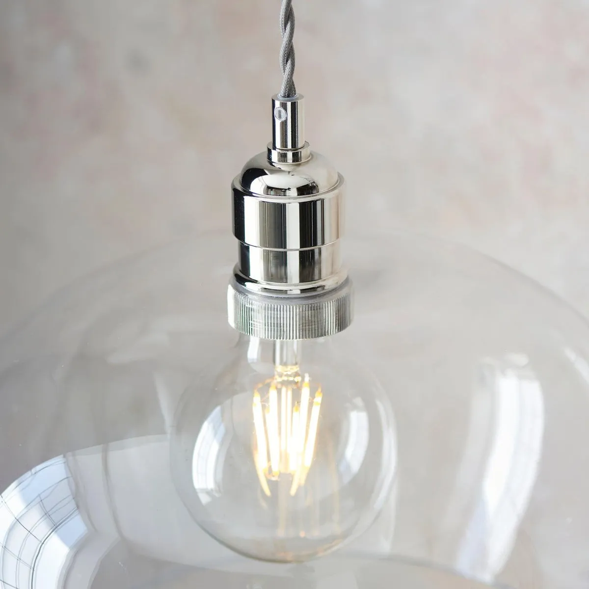 Clarione in hoogte verstelbare glazen hanglamp - Klassieke Art Deco lamp HL2231