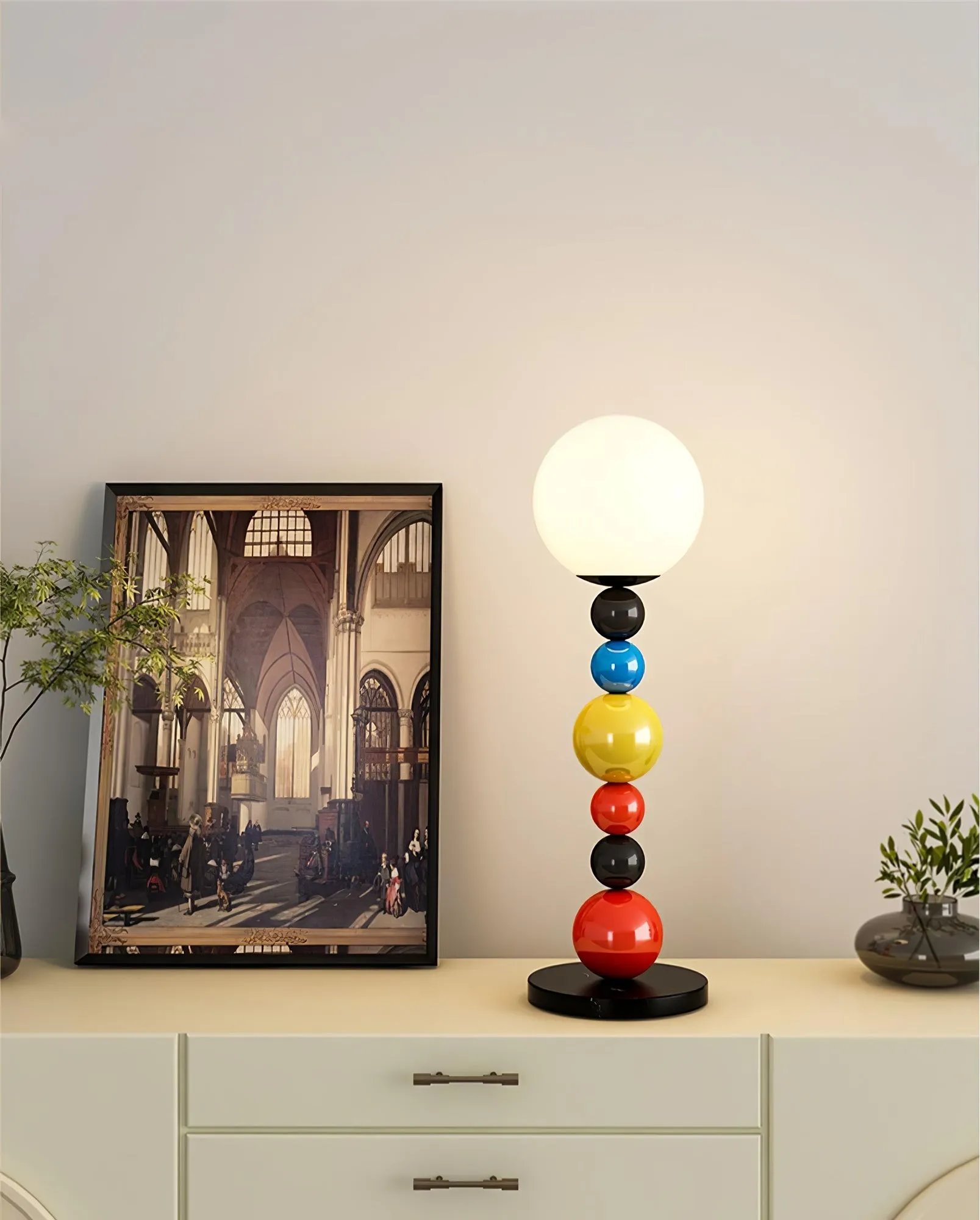 Kleurrijke ronde bol vloerlamp HL485