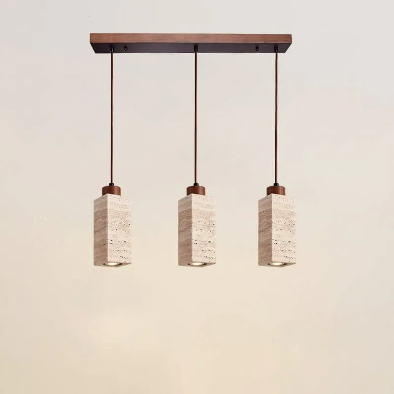 Wabi Sabi hanglamp van massief hout en steen HL971