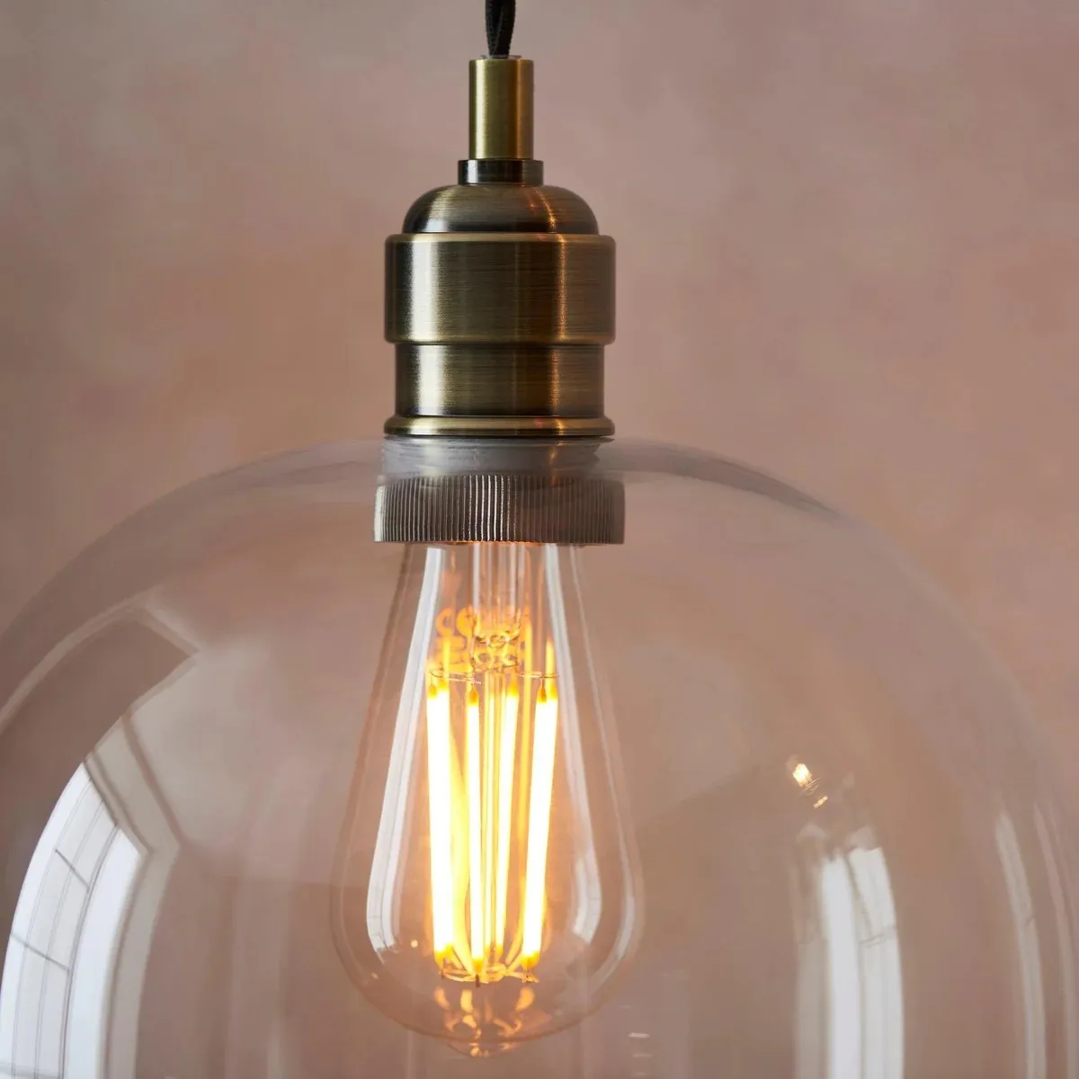 Clarione in hoogte verstelbare glazen hanglamp - Klassieke Art Deco lamp HL2231