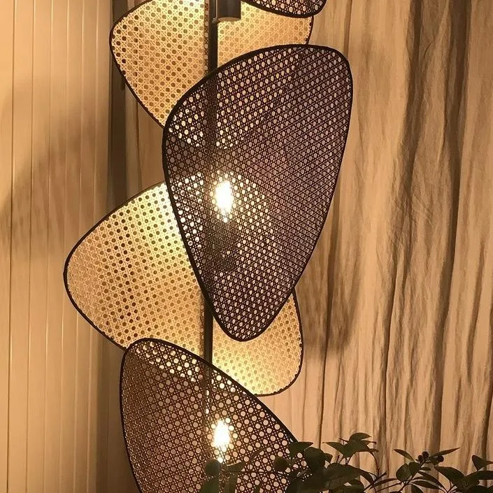 Rustieke Scherm Rotan Wandlamp HL259