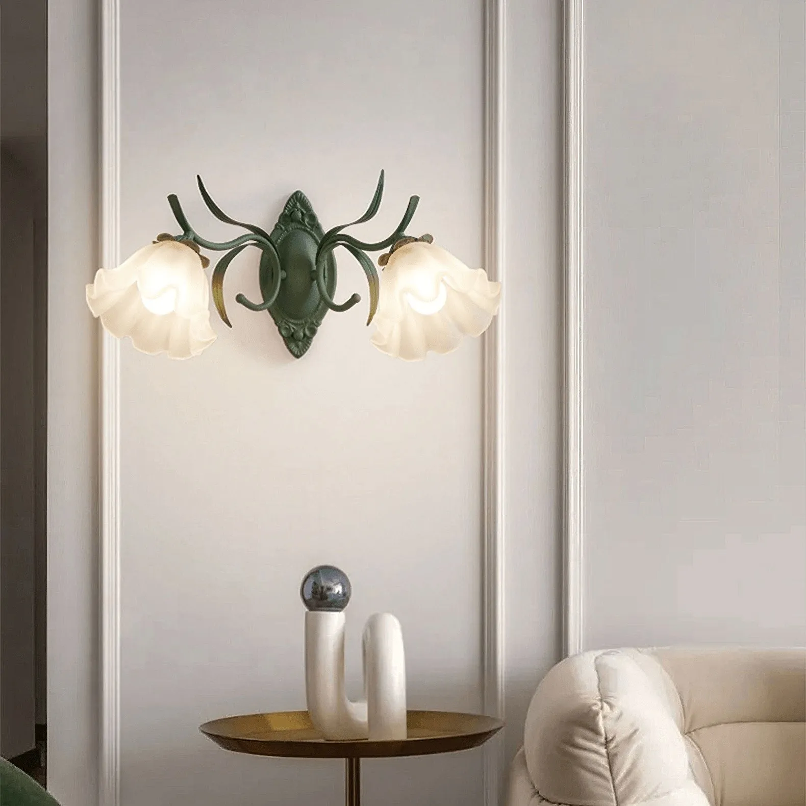 Nordic Retro Leliebloem Glazen Wandlamp HL304