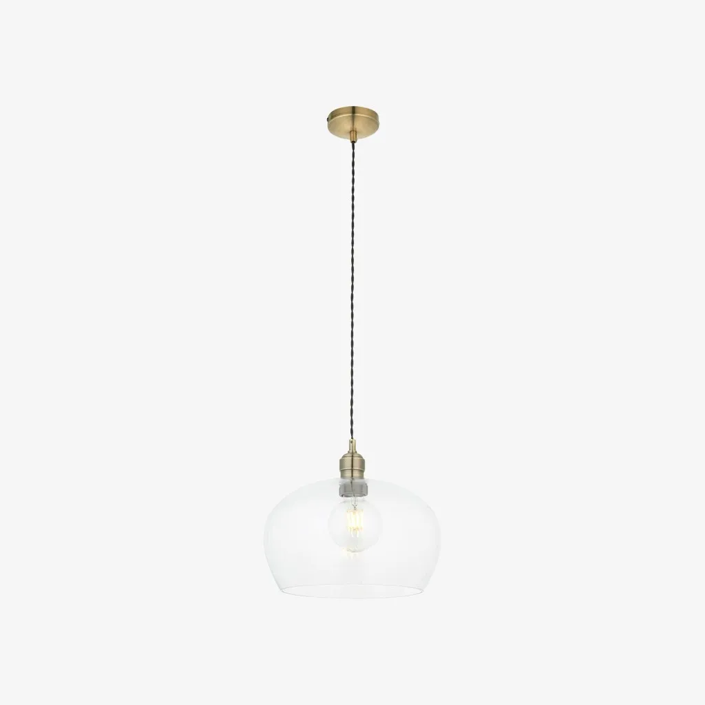 Clarione in hoogte verstelbare glazen hanglamp - Klassieke Art Deco lamp HL2231