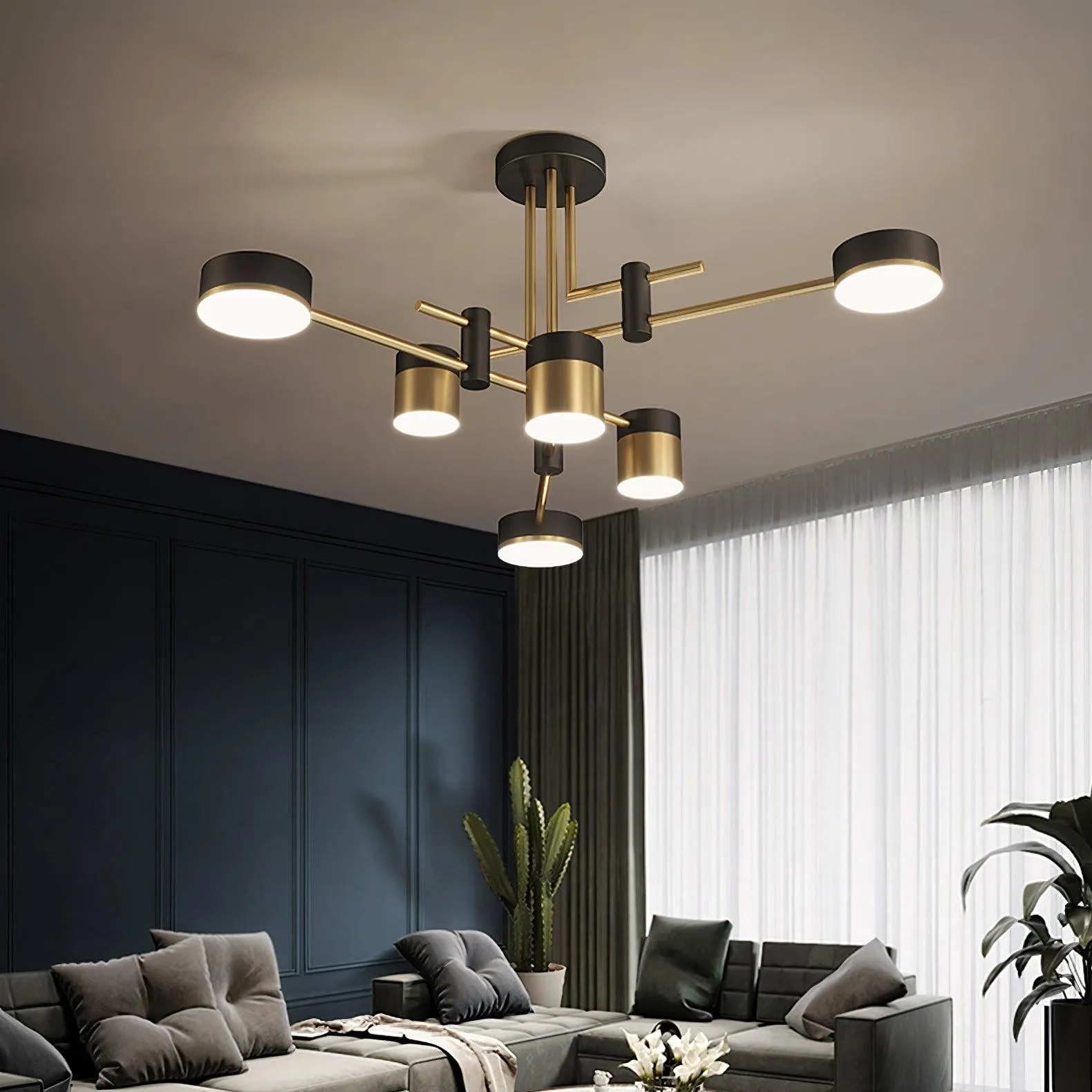 Luxe Spider Sputnik Design Metalen Schijf Plafondlamp HL1090