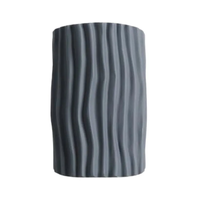 Cilinder geribbelde wandlamp van hars HL224
