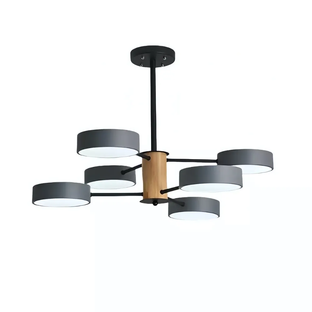 Scandinavische kroonluchter met houten takken - Sputnik Disc LED-lamp HL1352