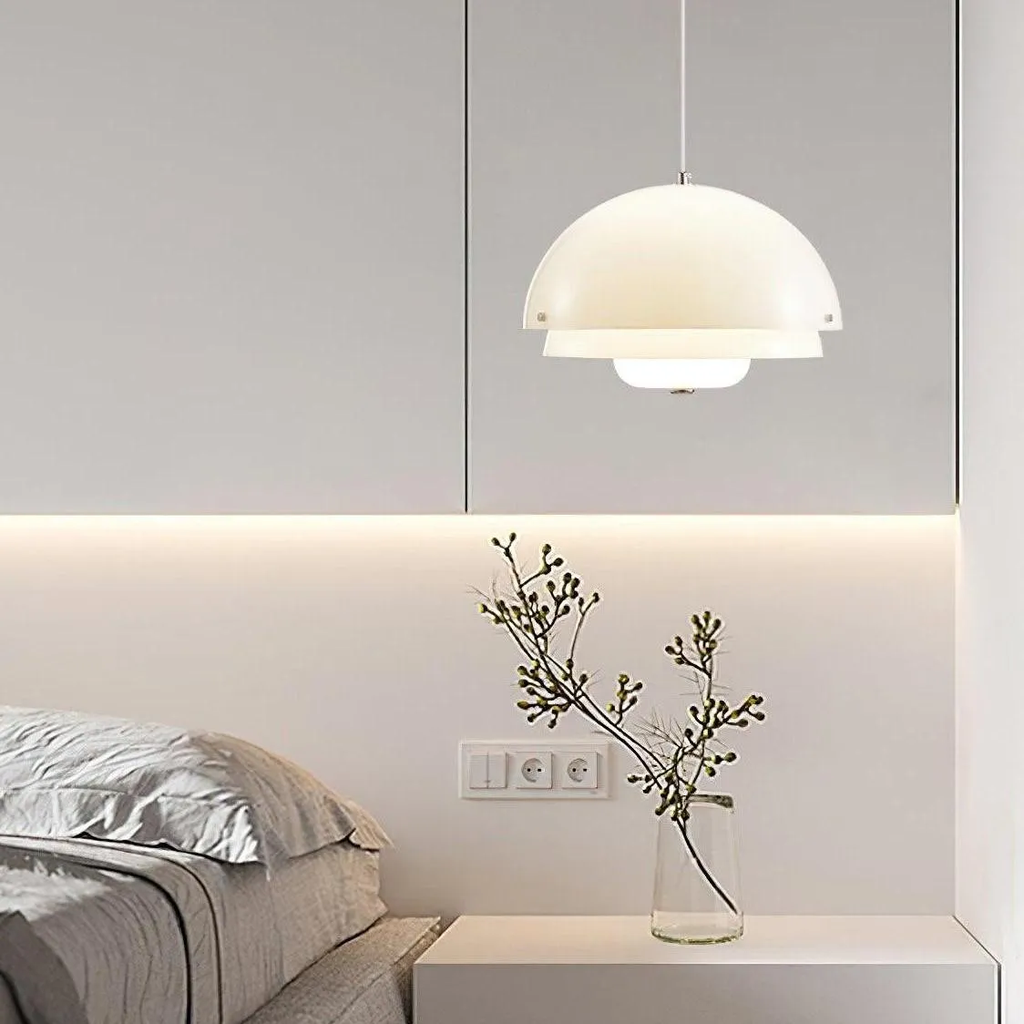 Moderne Melk Witte Multilagen Sferische Hanglamp HL309