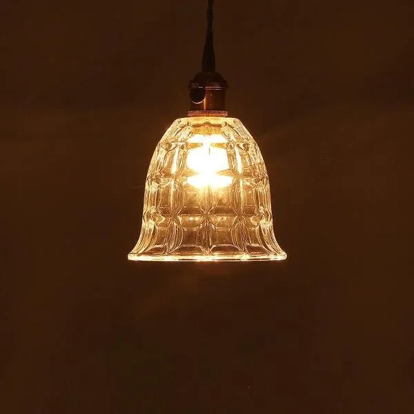 Antiek helder geribbeld glas Slaapkamer keuken hanglamp HL48