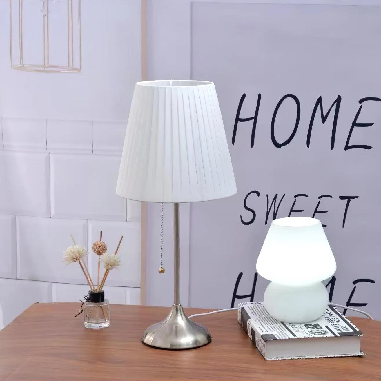 Metalen voet nachtkastje lamp HL359