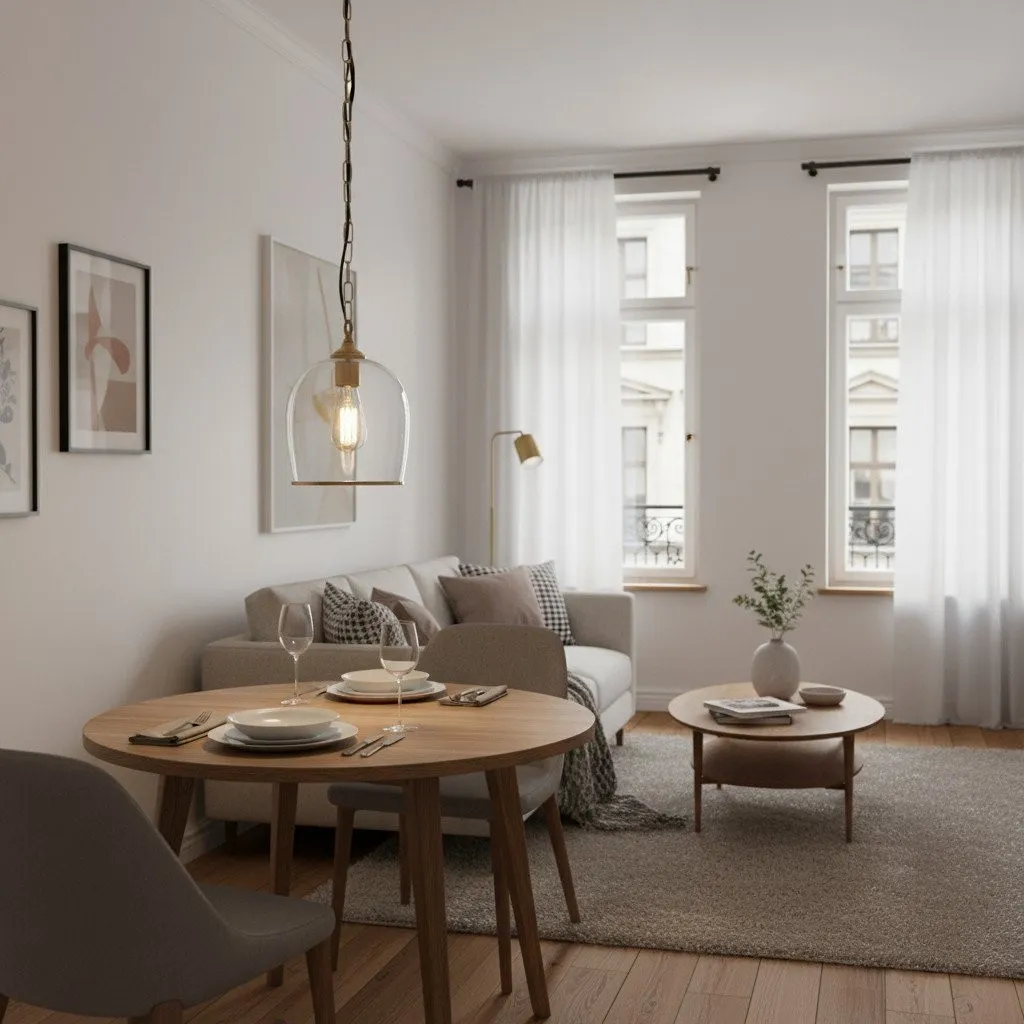 Brazara Hanglamp met Glazen Koepel - Klassiek ontwerp met Metalen Rand voor Keuken en Eetkamer HL2110