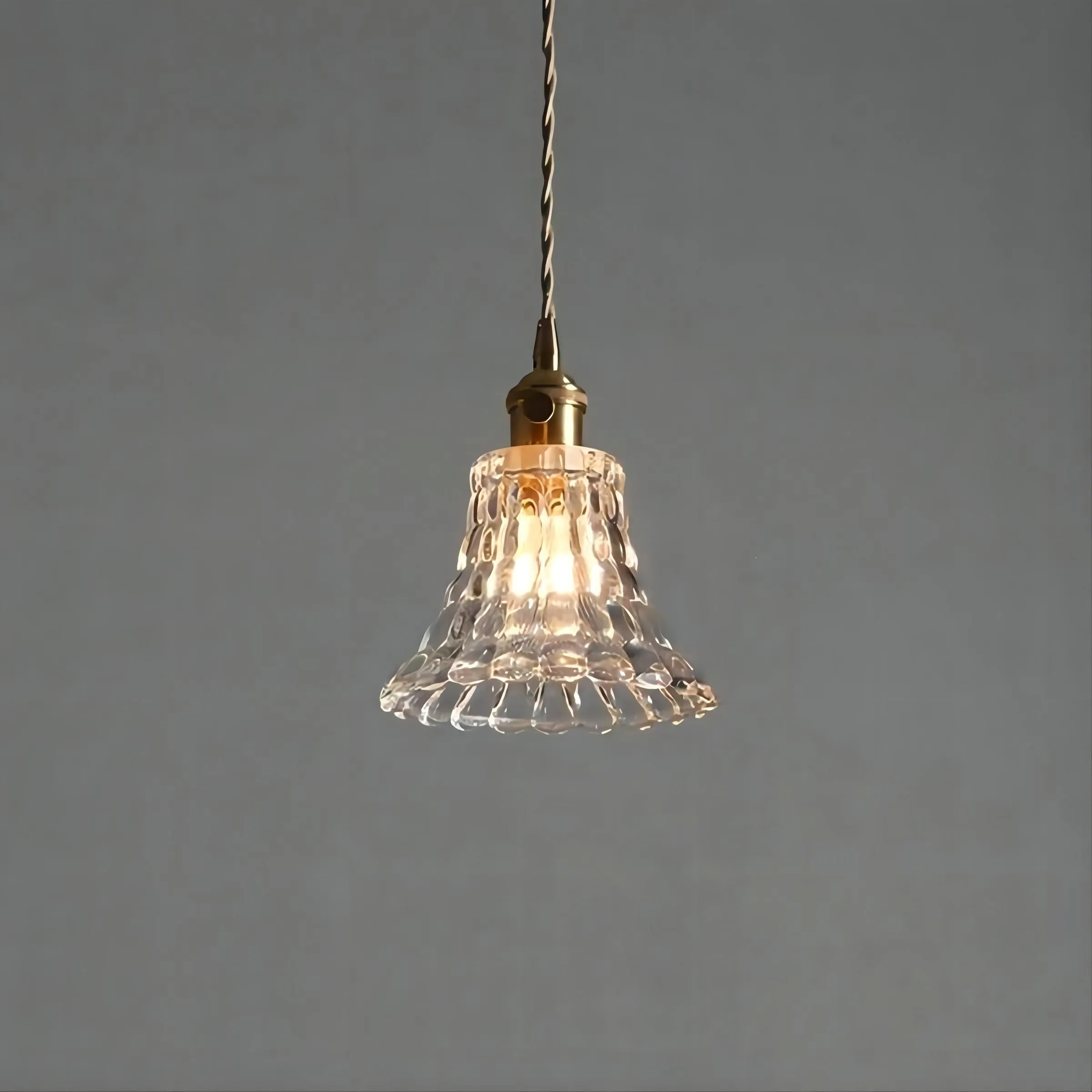 Antiek helder geribbeld glas Slaapkamer keuken hanglamp HL48