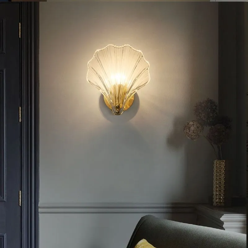 Moderne glazen design wandlamp in schelpvorm HL61