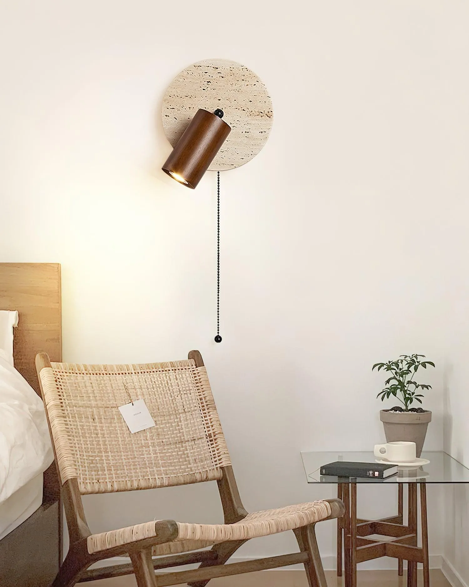 Vintage gele travertijn wandlamp HL712