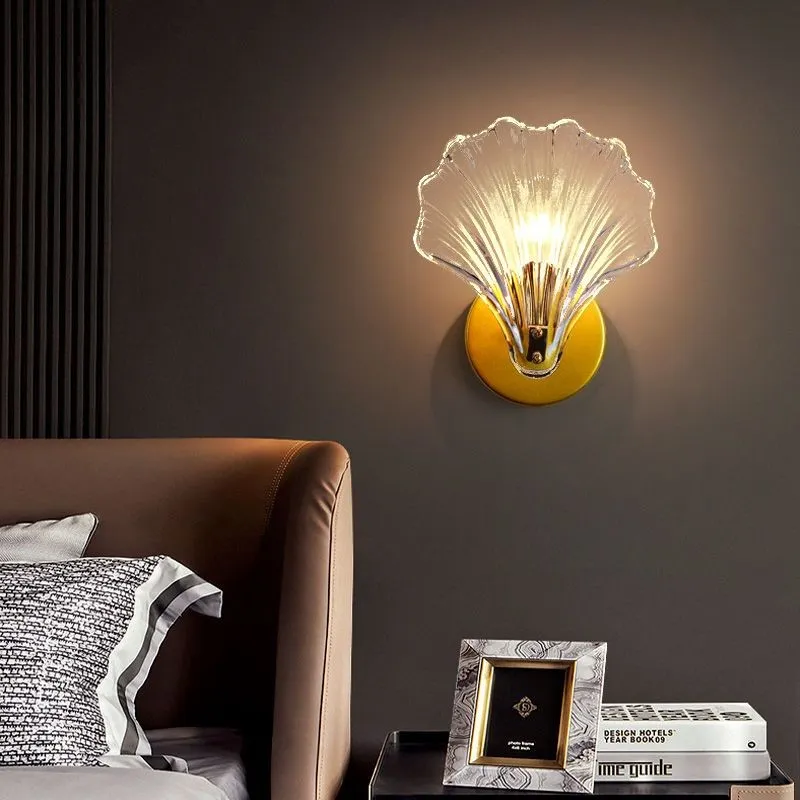 Moderne glazen design wandlamp in schelpvorm HL61
