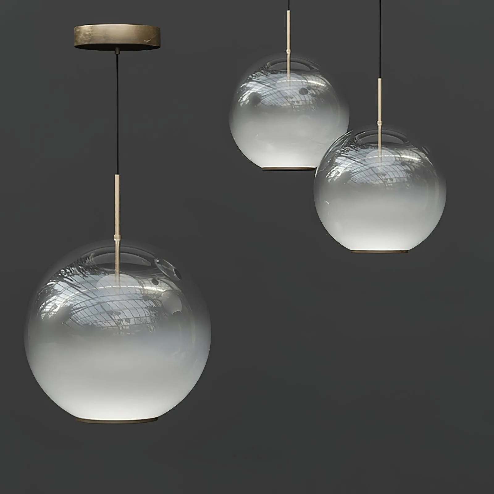 Eenvoudige bolvormige druppelvormige glazen hanglamp HL888