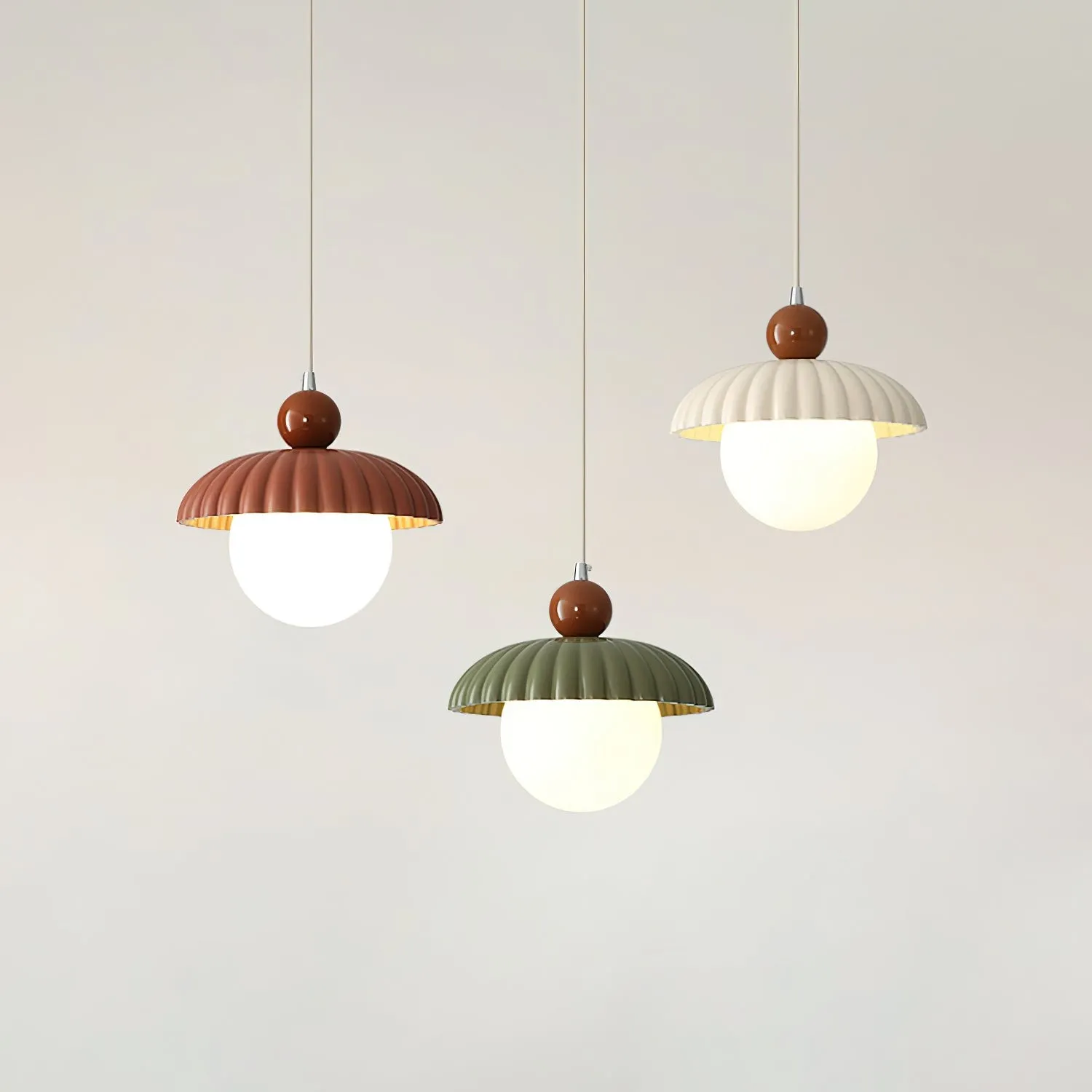 Creatieve bolvormige strohoed verticale lijn hanglamp HL350
