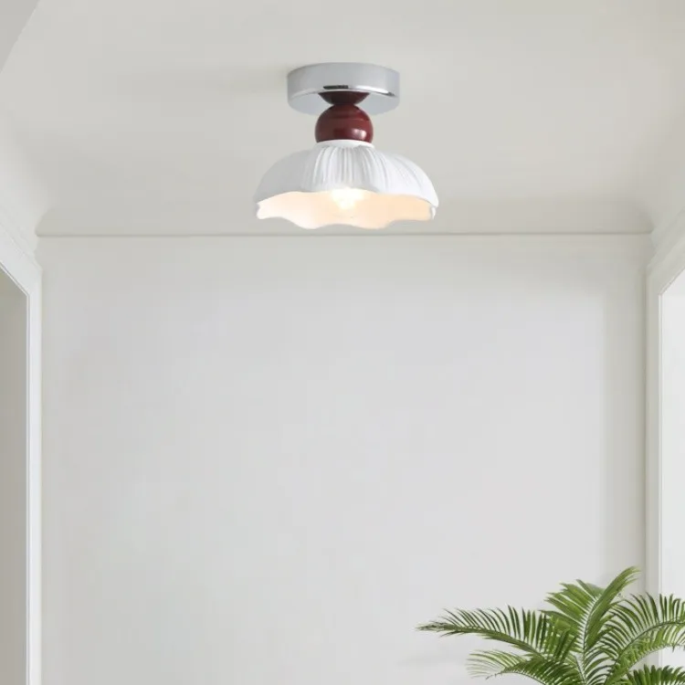 Nordic Retro Bloemblaadje Crème Plafondlamp HL229