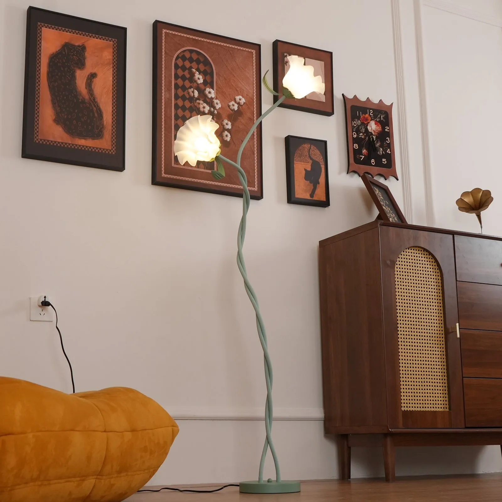 Creatieve multi-kops wikkelbloemvormige vloerlamp HL403