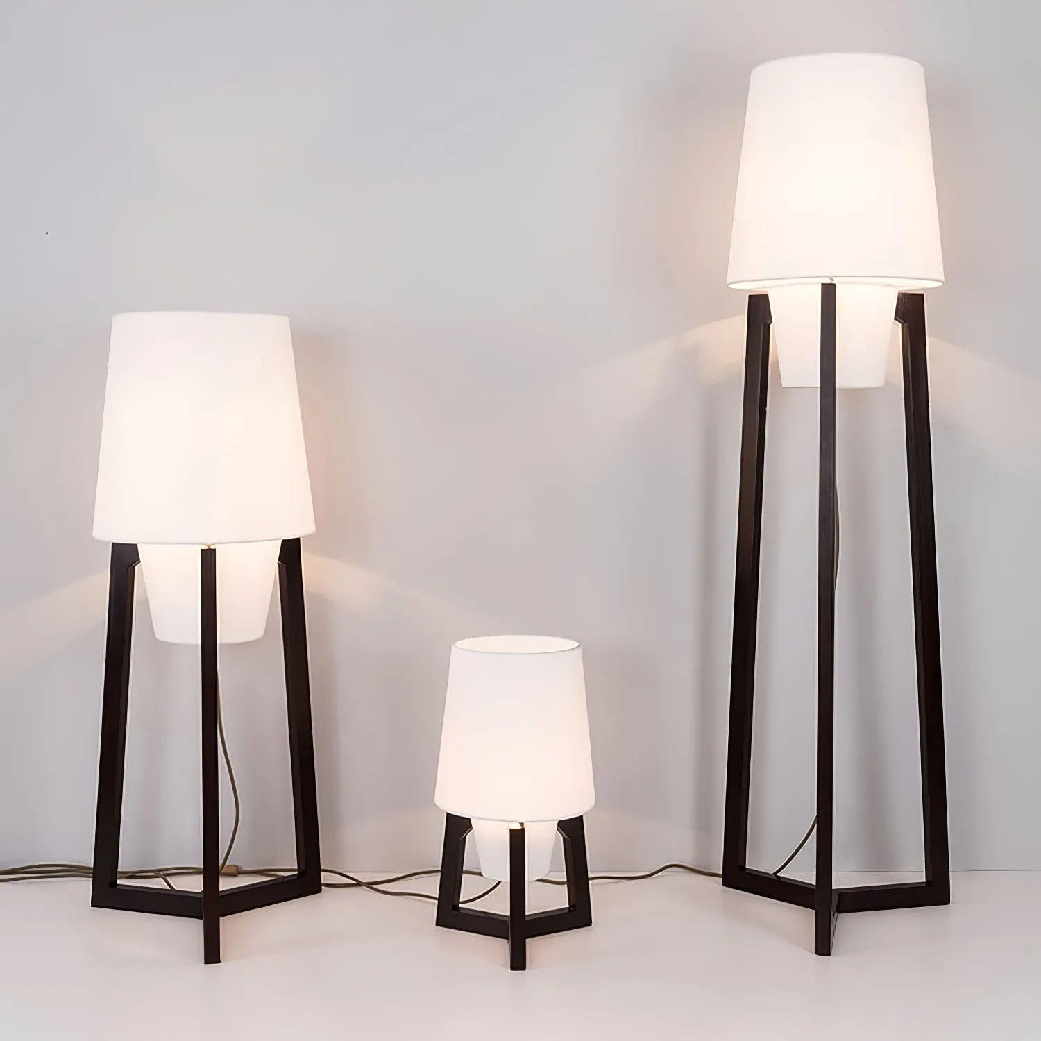 Moderne eenvoudige Chinese stijl massief houten vloerlamp HL569