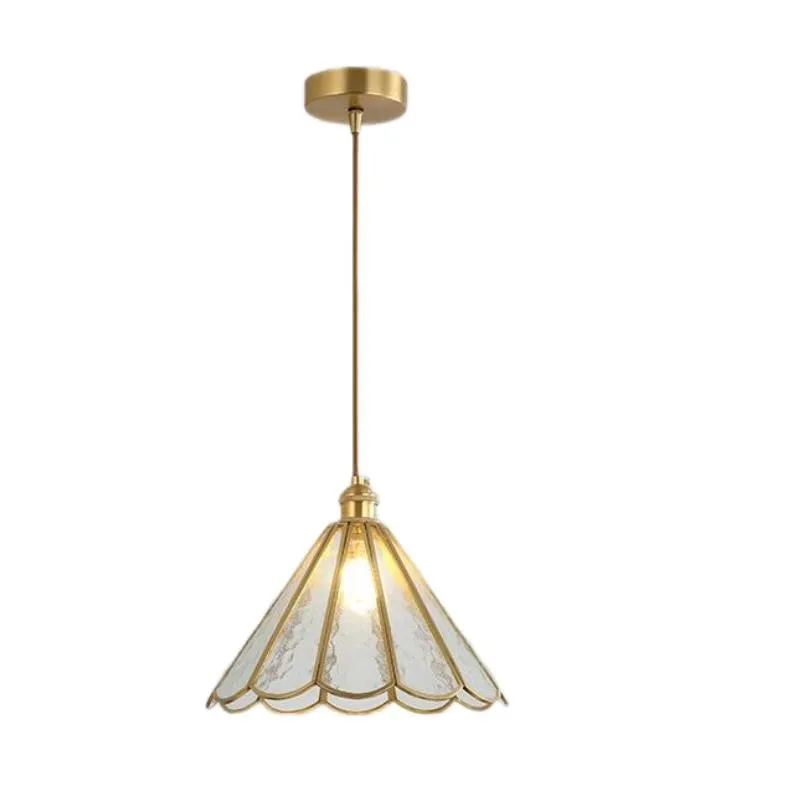 Romantische Retro Messing Glazen Hanglamp HL66