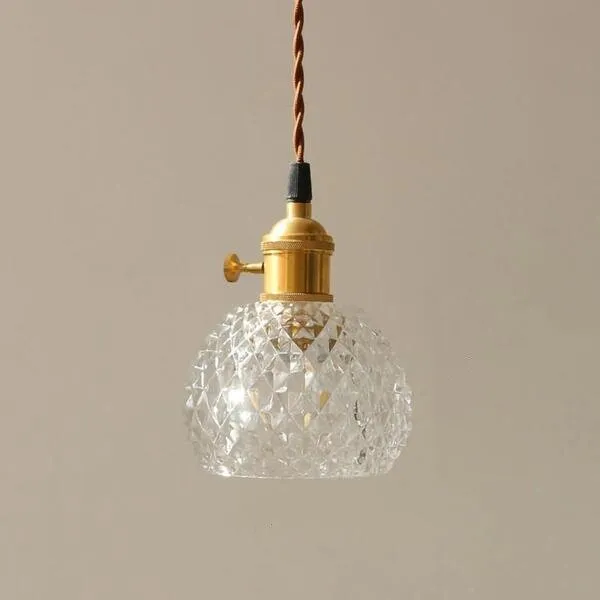 Antiek helder geribbeld glas Slaapkamer keuken hanglamp HL48