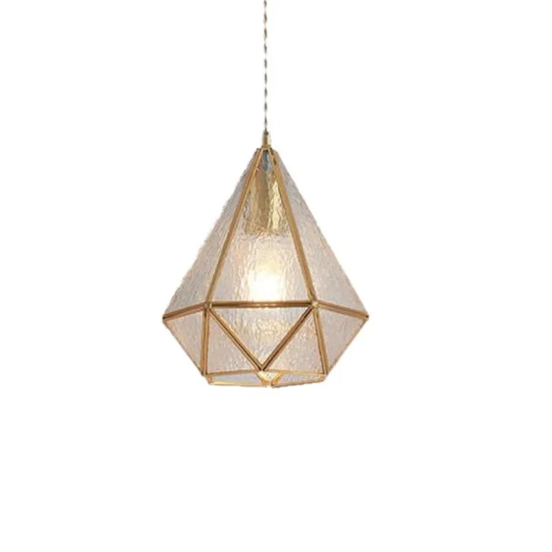 Romantische Retro Messing Glazen Hanglamp HL66