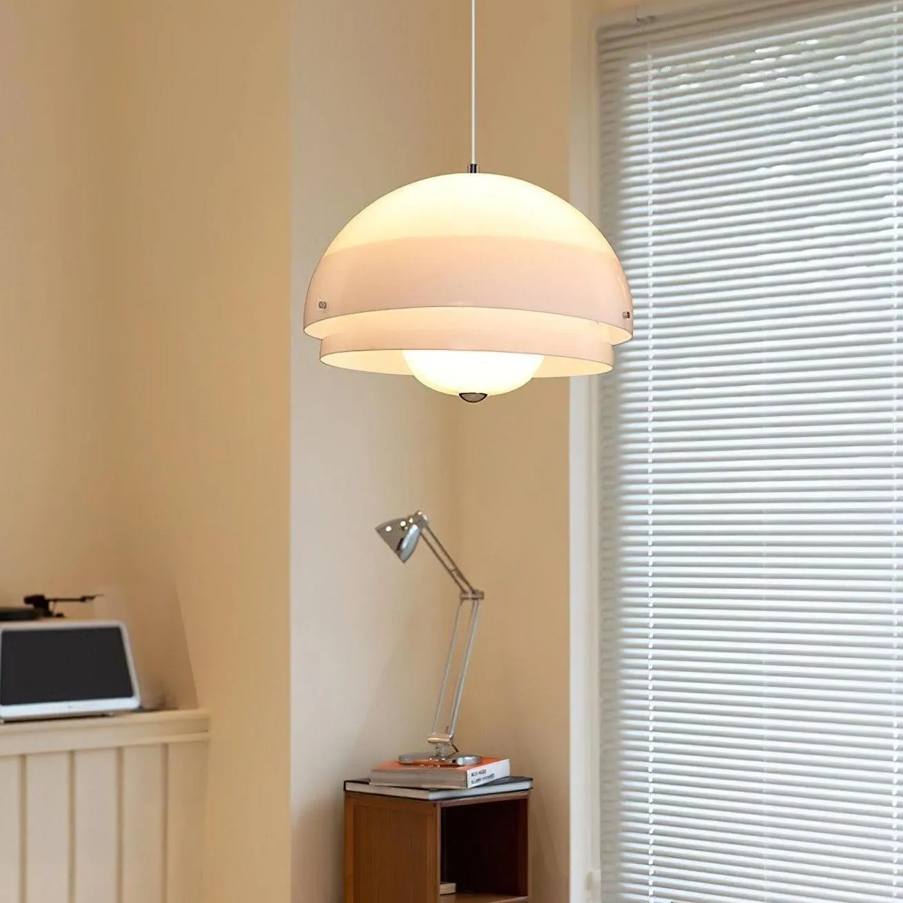 Moderne Melk Witte Multilagen Sferische Hanglamp HL309