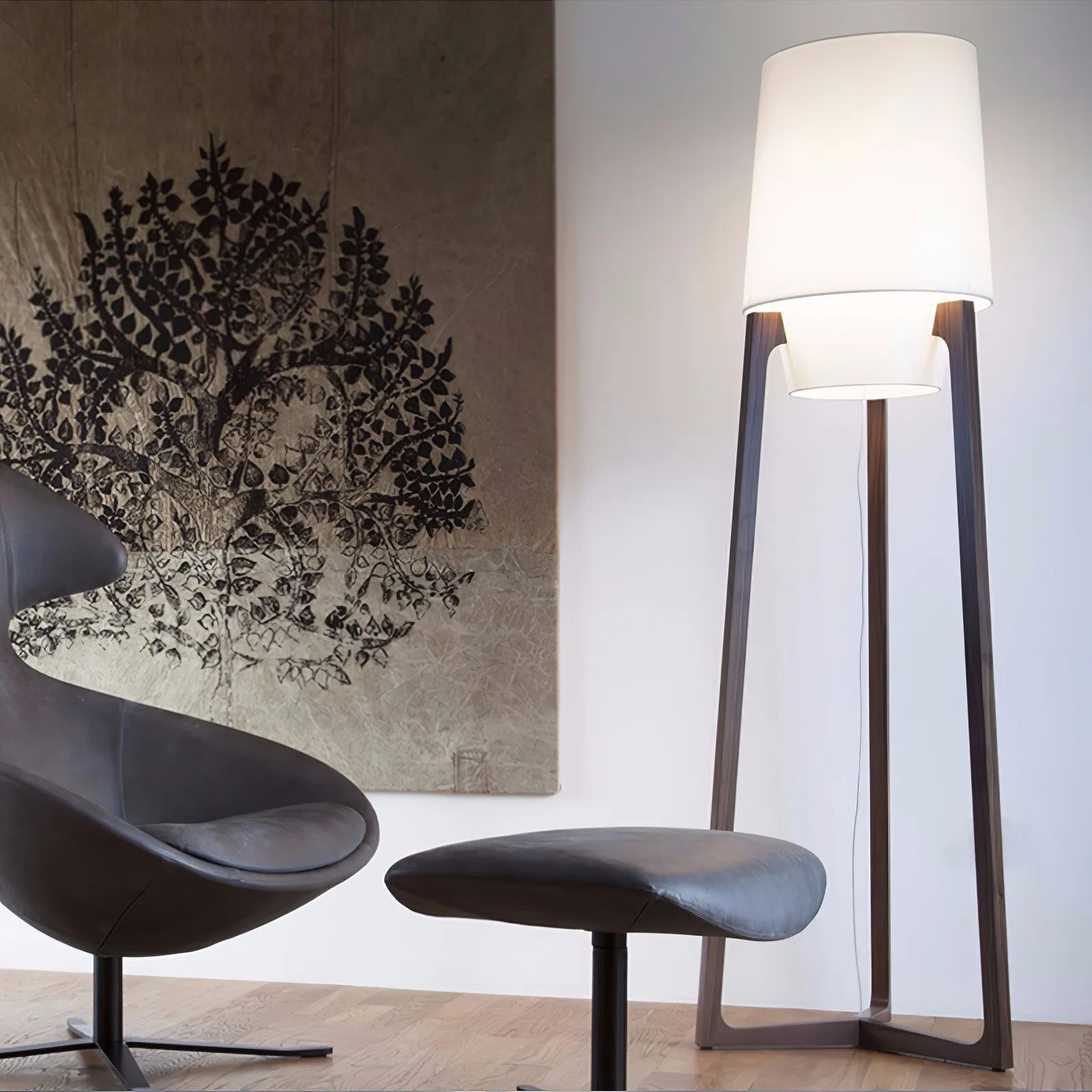 Moderne eenvoudige Chinese stijl massief houten vloerlamp HL569