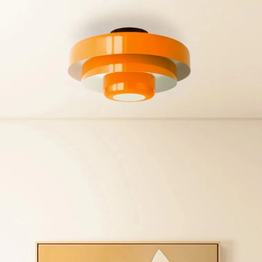 Veleora Bauhaus Drielaagse Plafondlamp - Kleurrijke Metalen Schijflamp HL1843