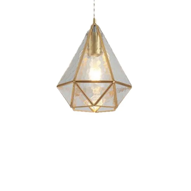 Romantische Retro Messing Glazen Hanglamp HL66
