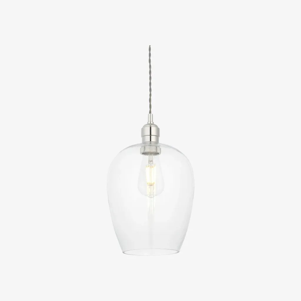 Clarione in hoogte verstelbare glazen hanglamp - Klassieke Art Deco lamp HL2231