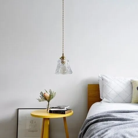 Antiek helder geribbeld glas Slaapkamer keuken hanglamp HL48