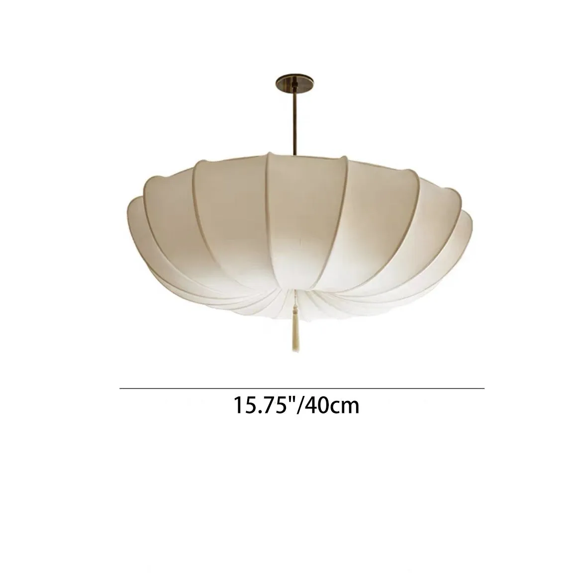 Traditionele Japanse ronde kroonluchter met ijzeren frame en stoffen kap, 3/5 lichts, voor de woonkamer HL1408