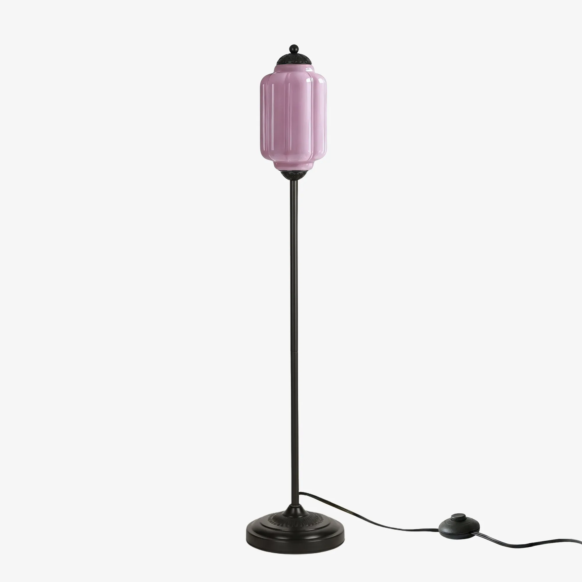 Eloise Vloerlamp van getextureerd glas in pompoenvorm - Organisch artistiek ontwerp en retrostijl voor de woonkamer HL2510