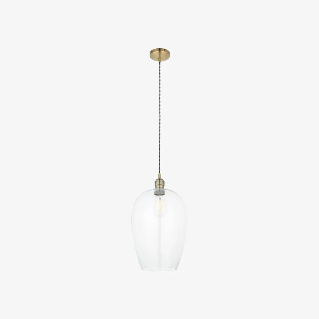 Clarione in hoogte verstelbare glazen hanglamp - Klassieke Art Deco lamp HL2231