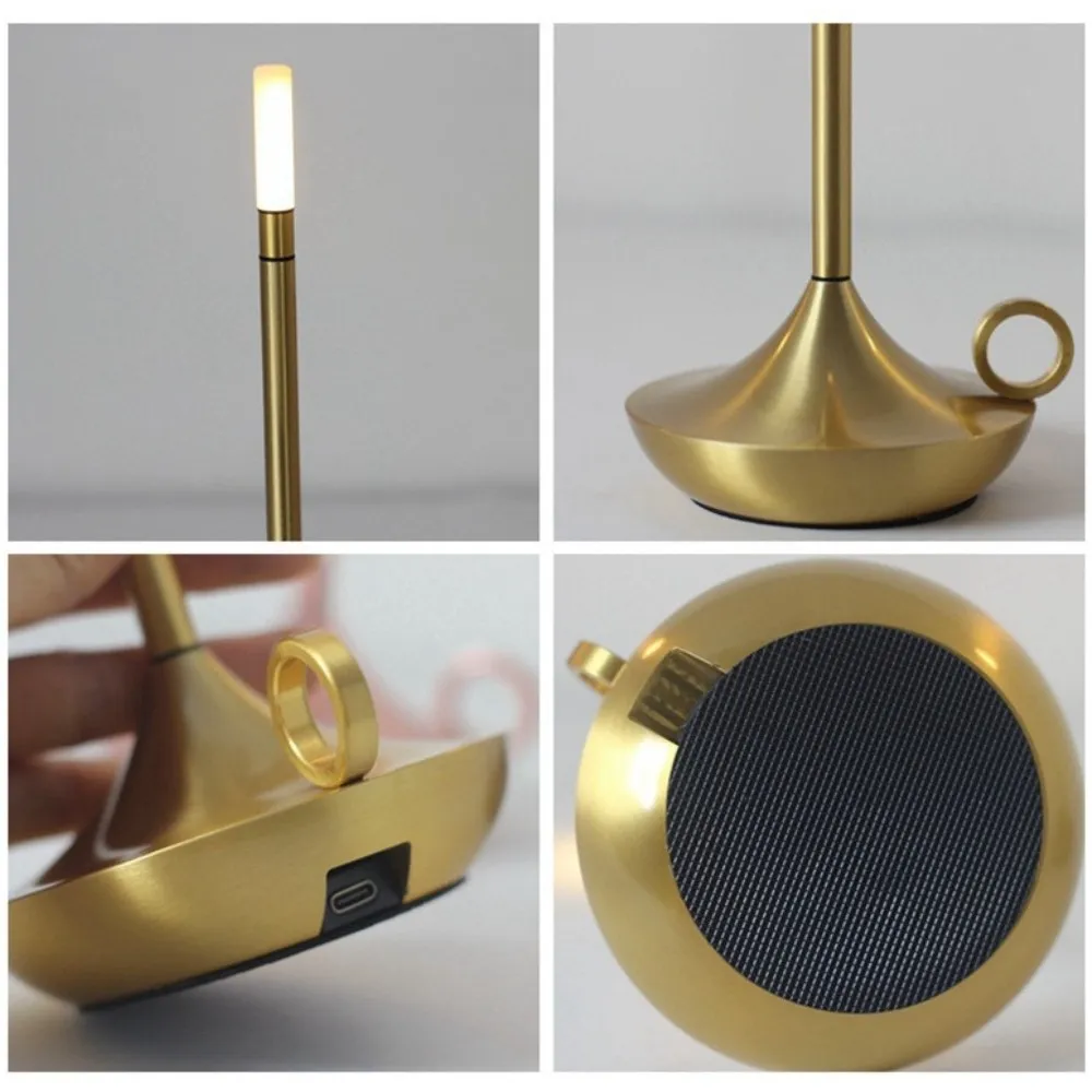 Vintage Metalen Kaars Oplaadbare Touch Dimbare Tafellamp HL922