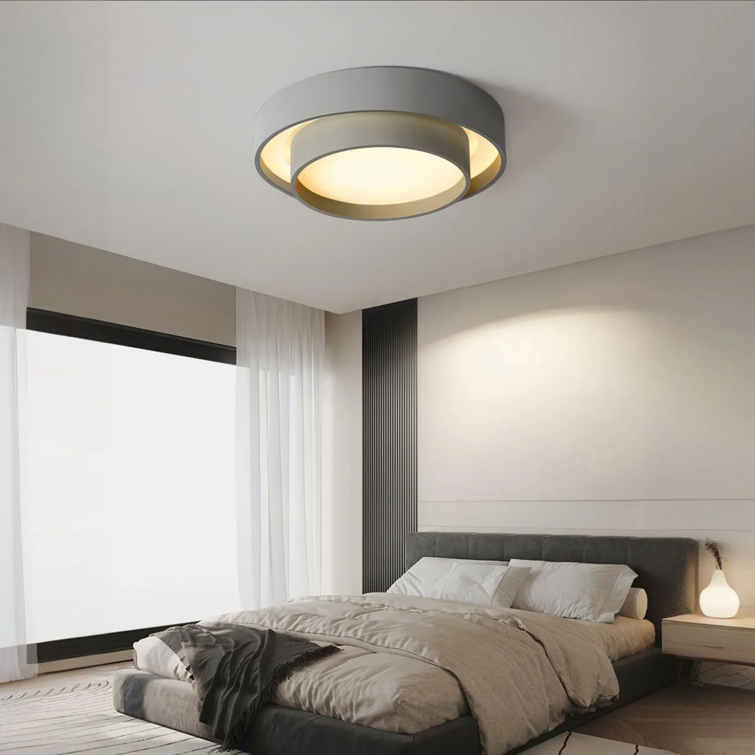 Dubbele ronde schijf Melody plafondlamp HL165
