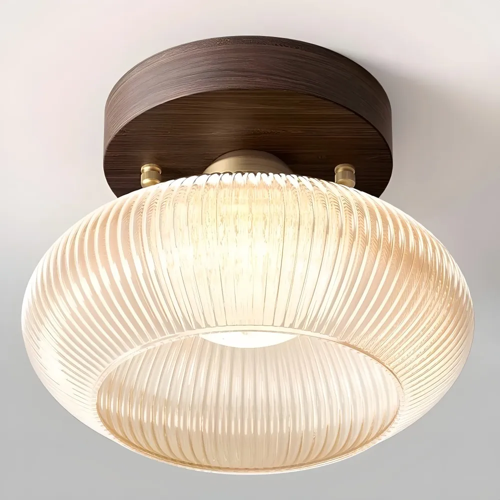 Soliro moderne glazen koepelplafondlamp met strakke, minimalistische vorm voor keukens en woonkamers HL2428