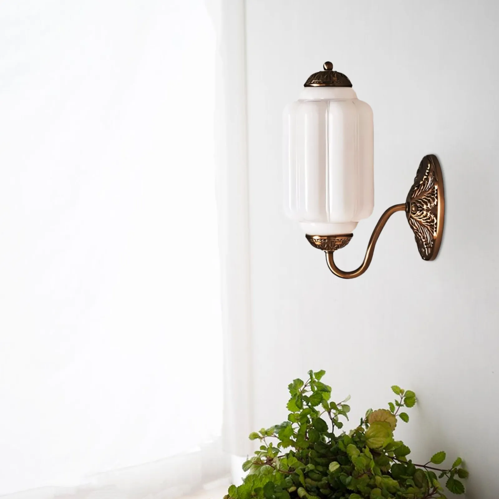 Vintage Melkglas Eloise Kandelaar Wandlamp HL844