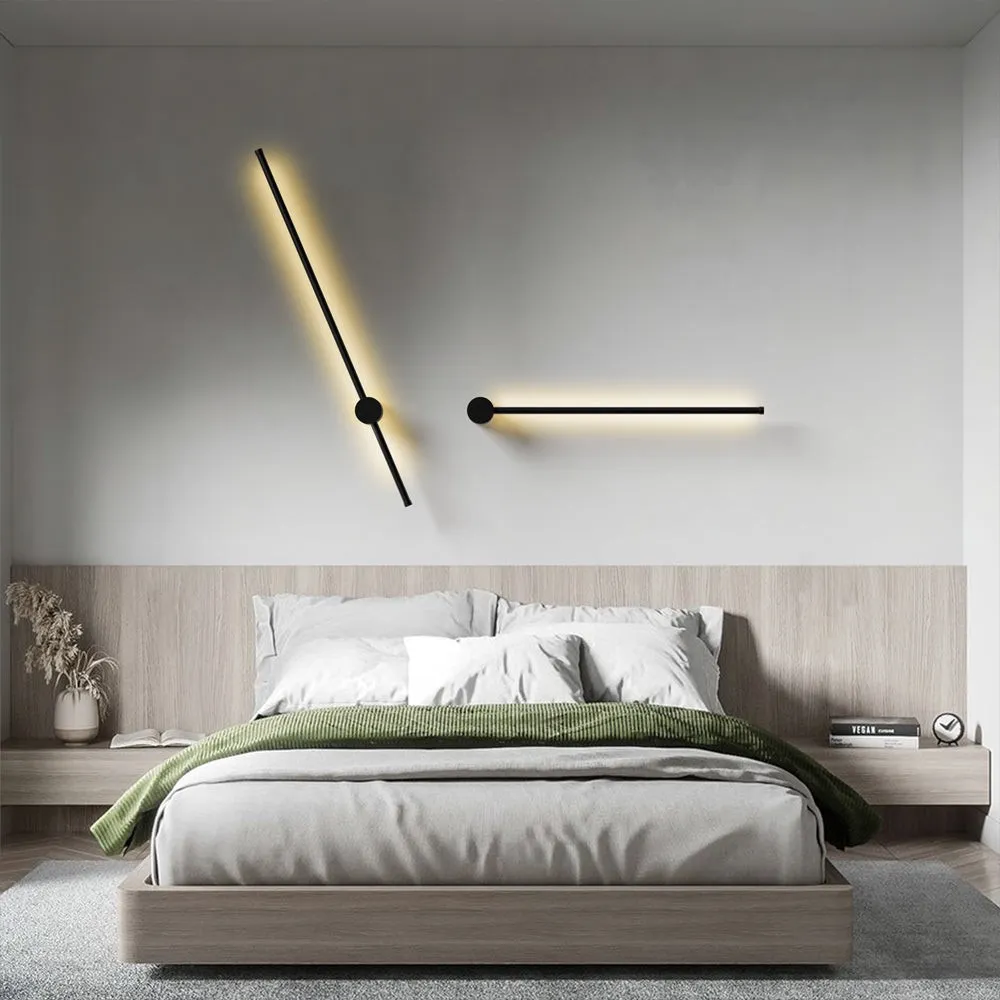 Industriële zwarte lineaire LED wandlamp HL159