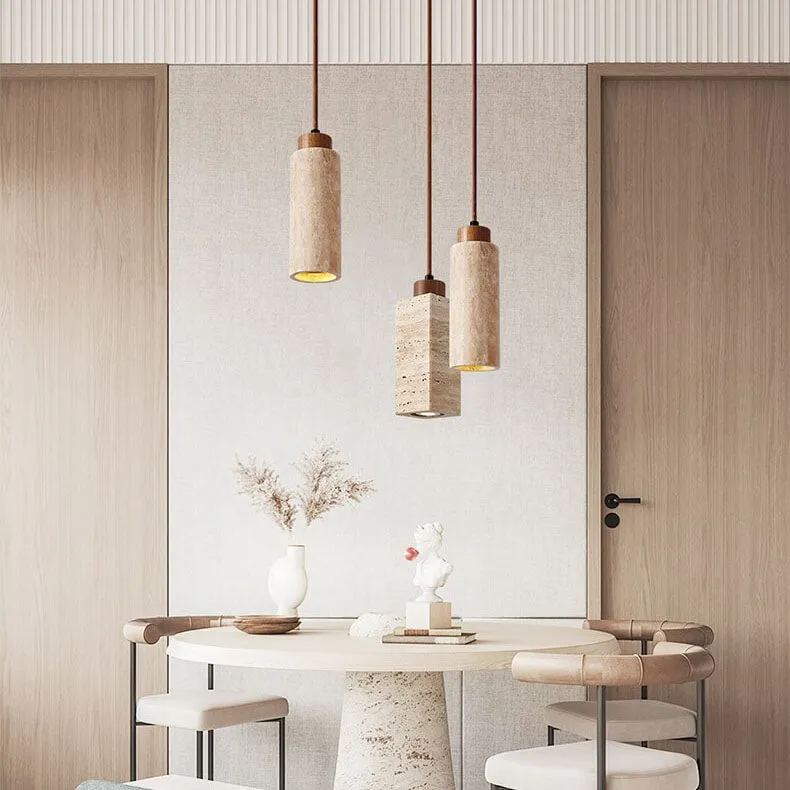 Wabi Sabi hanglamp van massief hout en steen HL971