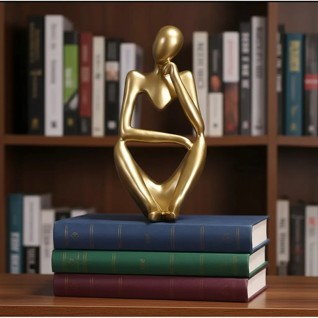 Floxo Lazy Dog en Abstracte Scandinavische Mensenfiguur Minimalistische Sculptuur voor Moderne Planken en Bureaus HL2521