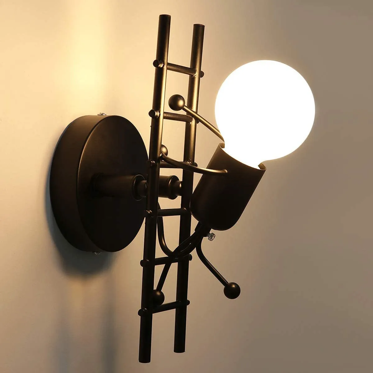 Modern Art Creative Iron Humanoid decoratieve wandlamp HL23