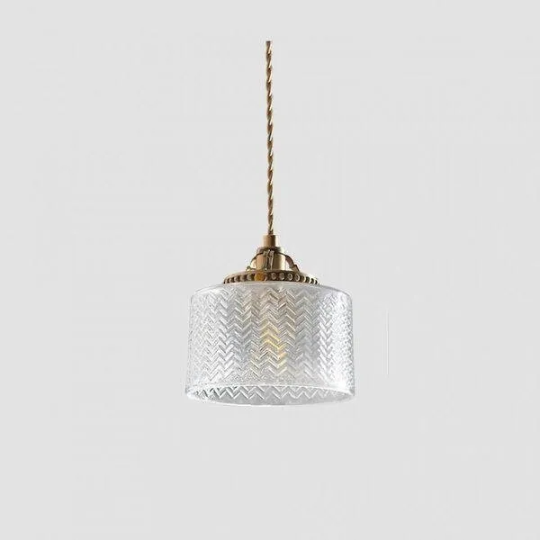 Antiek helder geribbeld glas Slaapkamer keuken hanglamp HL48