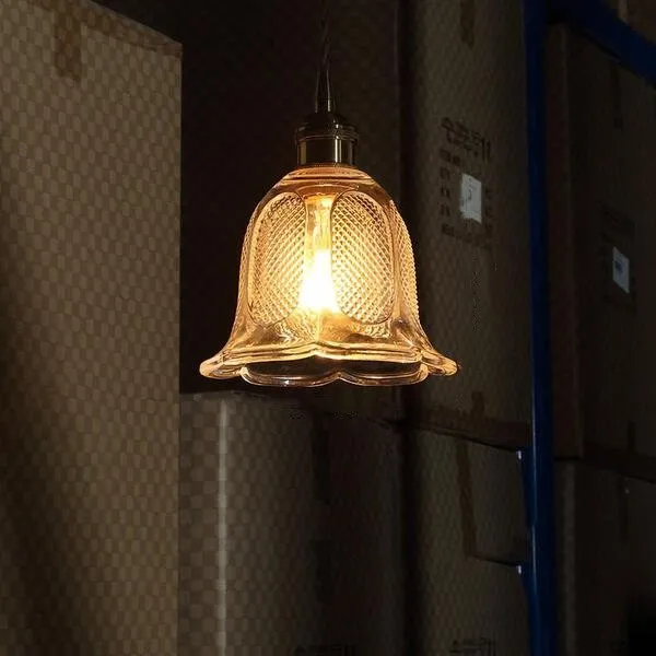Antiek helder geribbeld glas Slaapkamer keuken hanglamp HL48
